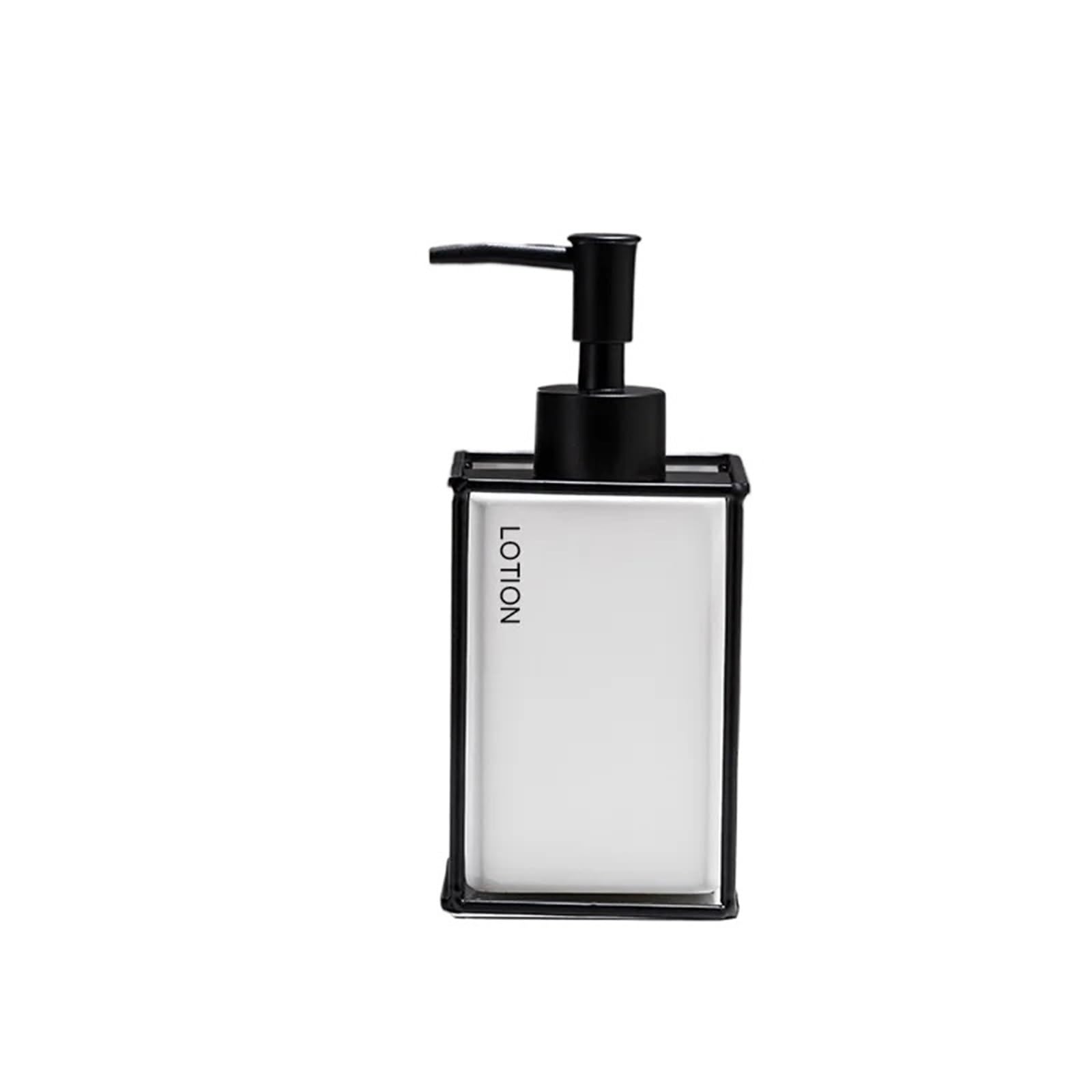 Ceramic Lotion Dispenser Bottles With Iron Stand, Hand Liquid Shampoo & Shower Soap Gel For Bathroom Countertop For Bathroom, Countertop(LOTION-white)