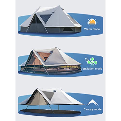 Carpa para 12 personas tipo yurtá impermeable de algodón miniatura 6
