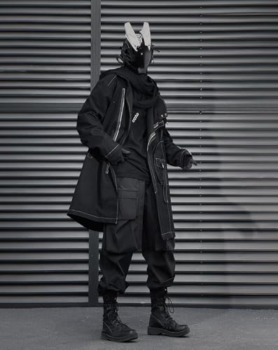 Niepce Inc Japanese Techwear Streetwear Zip Up Trench Coat Men
