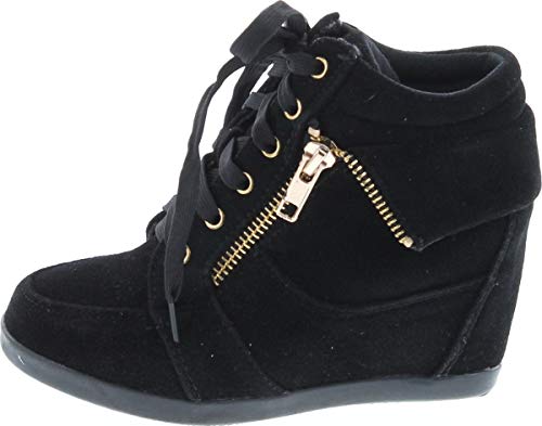 Link Gladys-24K Children Girl's Comfort Hidden Wedge Lace Up Ankle Sneakers2