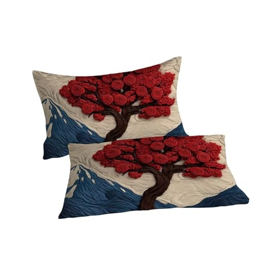 Parure housse de couette en microfibre imprimé 3D arbre de couleur