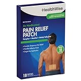 HealthWise Targeted Pain Relief Medicated Patch | Back and Large Areas | 18-Count | 5.6” x 3.6” | Topical Analgesic | Camphor, Menthol, Methyl Salicylate | Flexible Adhesive
