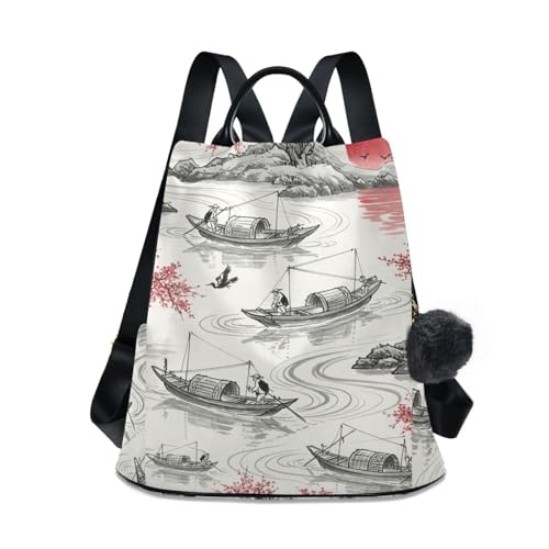 Sac à dos de pêche vintage fleurs de cerisier protégez vos affaires en voyage