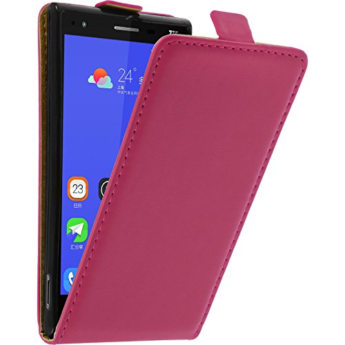PhoneNatic Kunst-Lederhülle kompatibel mit ZTE Star 2 - Flip-Hülle pink + 2 Schutzfolien