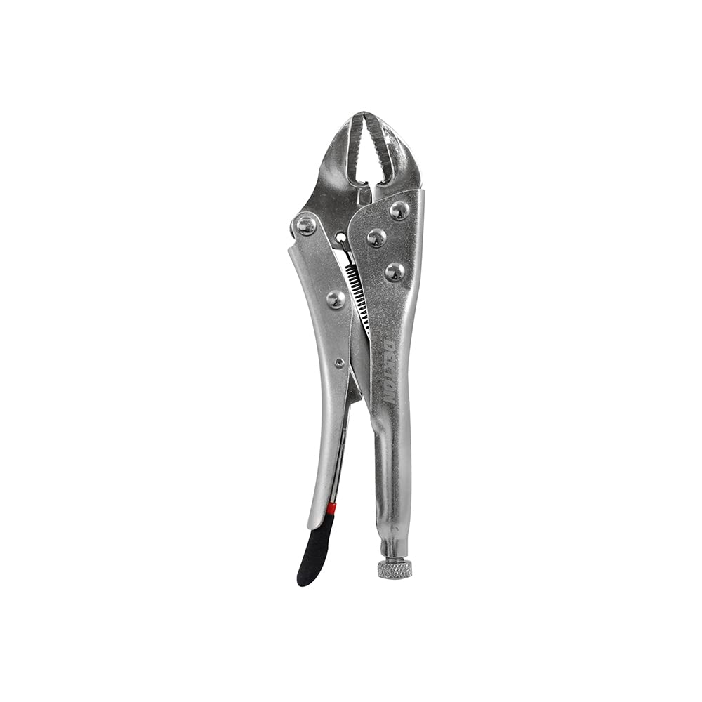 Dekton 5" Straight Jaw Locking Plier-125mm Quick Release Lever With Adjustable Screw| Hardened, Tempered Steel| Precision Milled Teeth| Ideal For Tightening, Gripping, Bending|Ergonomic Handle control