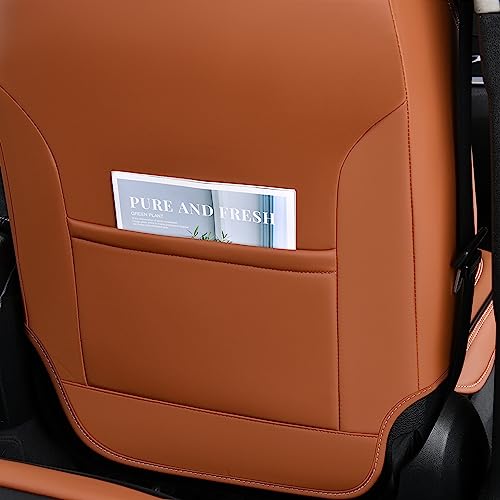Image of FLORICH Seat Covers for Cars, Waterproof Seat Covers, Leather Car Seat Covers 2 Pack, Universal Seat Cushion Protector for Most Cars Trucks SUV-Brown&Black