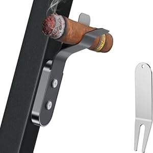 A2C Magnetic Cigar Holder for Golf Cart 4-In-1, Adjustable Metal Clip with Solid Divot Tool Fits EZGO Club Car Yamaha Icon, Golf Cart Accessories Gift for Men Golfers