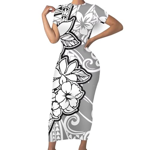 simple samoan dress style for ladies Hdjxbdhsv Puletasi Short Sleeve Samoa Hawaii Polynesian Tribal Tatau Pattern Bodycon Midi Dress Women : Clothing, Shoes & Jewelry tav pacific dresses