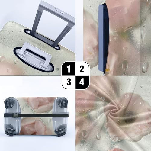 Travel Luggage Cover Suitcase Protector Scratch-Resistant Fit Not Included Suitcase Flowers With Water Drops S-19-21in3