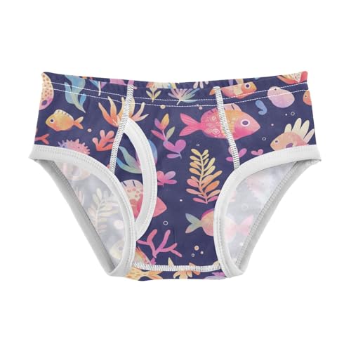 KLL Puffer Hawaiian Fish and Seaweed Boys Toddler Soft Briefs Cute Undies