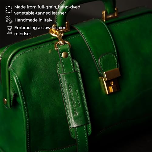 Image of Time Resistance Leather Doctor Bag - Italian Handmade Medical Bag - Vintage Style Handbag - Real Leather Briefcase