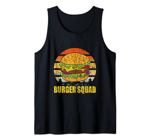 Cheese On Burger Squad Divertente Hamburger Lover Grafica Canotta