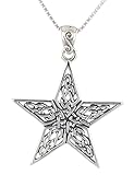 Jewelry Trends Sterling Silver Celtic Knot Work Star Pentacle Pendant Necklace 18'