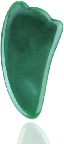 Jade Gua Sha Herramienta de masaje raspado, tablero de jade de aventurina real Gua Sha para relajación de cuerpo completo, herramienta de terapia de