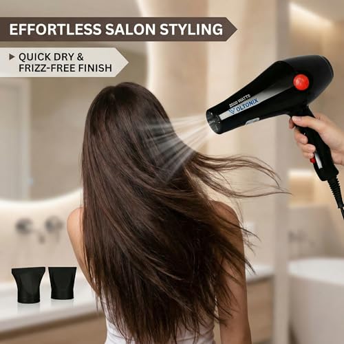Image of Hair Dryer 2000W Professional for Women & Men - Hot & Cold Air Blow Dryer with 3 Heat & 2 Speed Settings, Salon Styling Dryer with Concentrator Nozzle, Fast Dry Lightweight Hair Dryer