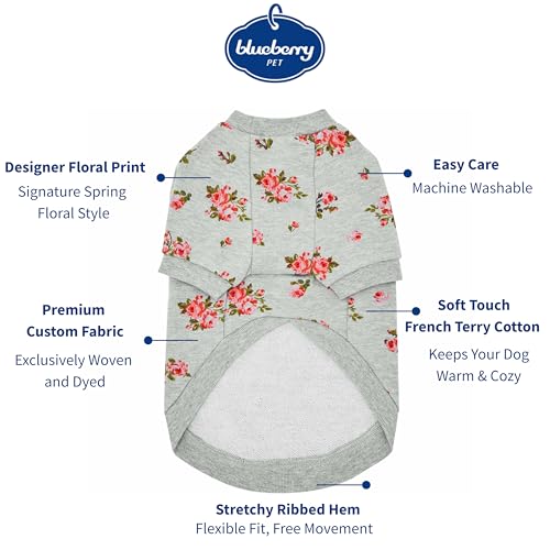 Pull à col rond pour chien Blueberry Pet gris élégant dos 45,7 cm