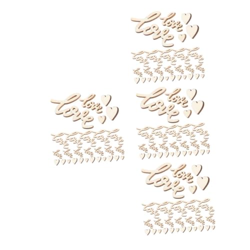 Uonlytech 4 Set Adoro I Trucioli Di Legno Compleanno Patata Fritta Celebrazione Cuori Nuziale Salutare Reception Contanti Romantico Mini Lettera D'amore Su Beige 100 Pezzi * 4