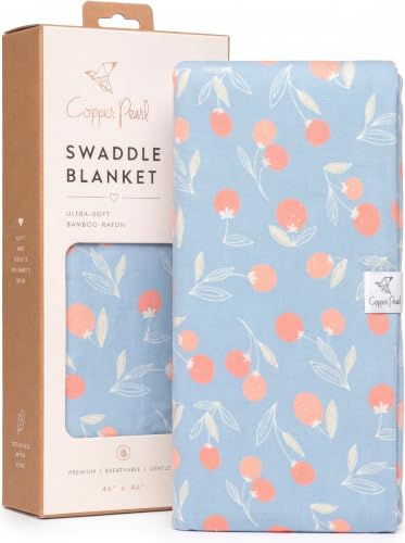 Image of Copper Pearl Swaddle Blankets for Newborns | Soft Stretchy Receiving Blankets for Boys and Girls | Large 46 x 46 Inch Baby Blankets | Lightweight and Breathable Swaddles | Clementine