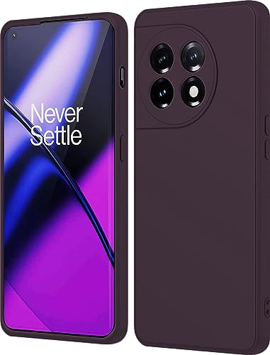 Image of DIZORO Compatible with Oneplus 11 5G Back Cover with Upgraded Square Edges for Camera Protection Shockproof Flexible Matte Liquid Silicone Mobile Phone Case (Deep Purple)