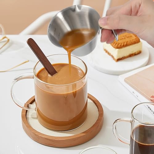 Vaso medidor espresso de acero inoxidable 3.4 oz miniatura 5