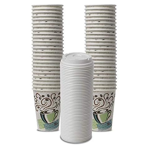 Paper Plates/Bowls 2 set Dixie PerfecTouch WiseSize Coffee Design Insulated Paper Cup, 12oz Cups and Lids Bundle (12 oz, 50 Cups, 50 Lids) Cover