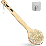 Shower Brush with Soft and Stiff Bristles,Tukuos Back Scrubber Exfoliating Body Scrubber for Wet or Dry Brushing Double-Sided Bath Shower Body Brush