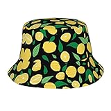 El sombrero de cubo de fruta de limón para adultos es adecuado para la playa, camping, pesca, ocio al aire libre, etc, Fruta de limón, talla única