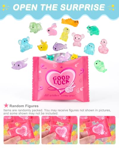 Image of FEXIA 50PCS Mystery Glow in the Dark Mini Resin Animal Blind Bag Figures