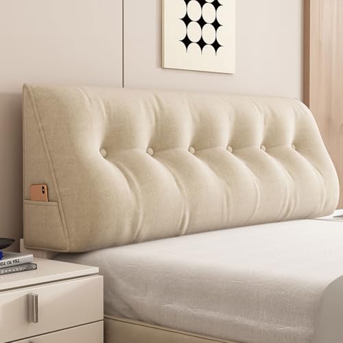 Almohada de cabecera de cachemira mullida, cojín de cuña grande para un apoyo lumbar cómodo, diseño triangular de alta resistencia, funda lavable