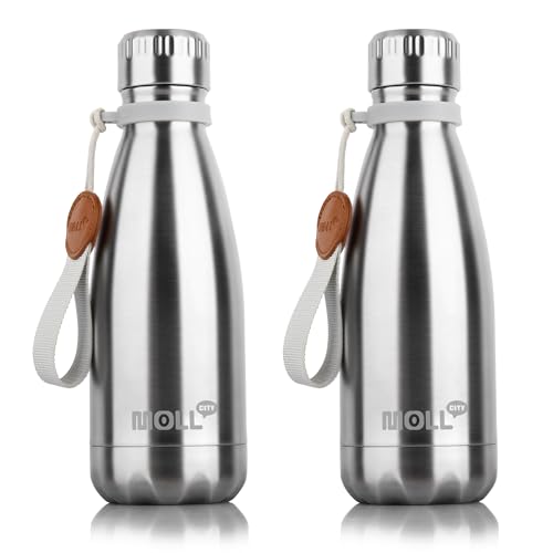 Image of 12 oz Stainless Steel Vacuum Insulated Water Bottle for Kids,Silver,2Pcs