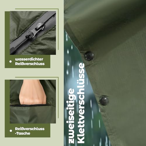 Jokureao Wasserdichter Regenponcho mit Tragetasche, Winddichte Regenbekleidung für Damen & Herren, Leicht & Kompakt für Fahrrad fahren, Reise, Trekking, Wiederverwendbarer Regenmantel