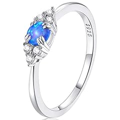 Blue Opal - White Gold Plating