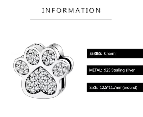 Charm huella pata perro plata 925 compatible Reflexions 5
