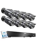ZOSI 4K 16CH PoE Security Camera System, 8 x 8MP PoE Cameras Outdoor with Starlight Color Night Vision, Light Alarm, Human Detection, 4K 16CH H.265+ NVR (Expandable to 32CH), 4TB HDD for 24/7 Record