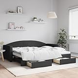 ausziehbett für kinder Vielseitiges Tagesbett: Das Schlafsofa fungiert tagsüber als Sofa und lässt sich nachts durch Ausziehen des Rollkastens leicht in ein Doppelbett verwandeln - eine praktische Lösung, um Gästen einen bequemen Schlafplatz zu bieten und den Platz zu maximieren.