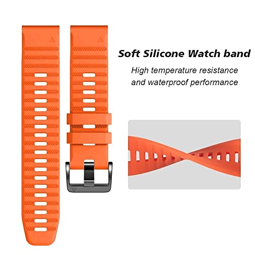 Bracelet Garmin Fenix 6X Pro silicone agate 26mm compatible multi-modèles