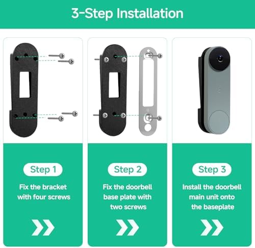 OLAIKE Vinyl Siding Mount Compatible with Google Nest Doorbell (Battery), Nest Doorbell Battery Apply to 4" Standard Vinyl, Hardi Board, Security Screw, Black — view 5