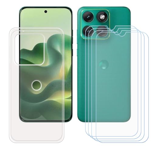 BMPNLSZ �K�p Motorola Edge 70 Fusion�p+[4�p�b�N]HD�����K���X�ėp�����ʂ����P�[�X�A�V���J�Q���P�[�XTPU�o���p�[�ی�o�b�N�P�[�X-Motorola Edge 70 Fusion�p�X�N���C�u�h�~�ی��(6,8")