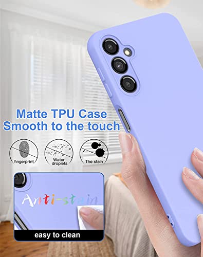 Image of DIZORO Microfiber Candy Case Compatible for Samsung A14 5G Smooth Touch Cushion Liquid Soft Silicone Gel Rubber Phone Cases Non-Slip Full Body Protective Shockproof Back Cover - Purple