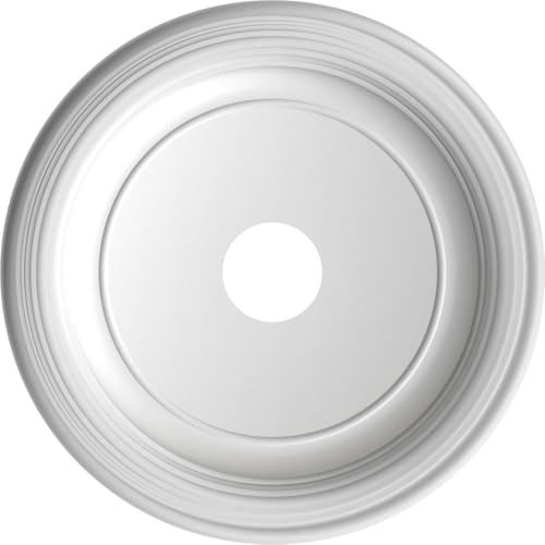 19"OD x 3 1/2"ID x 1 1/2"P Traditional Thermoformed PVC Ceiling Medallion (Fits Canopies up to 11 1/2"), Universal Metallic Rustic Mist by Ekena Millwork - Used condition - Image 5