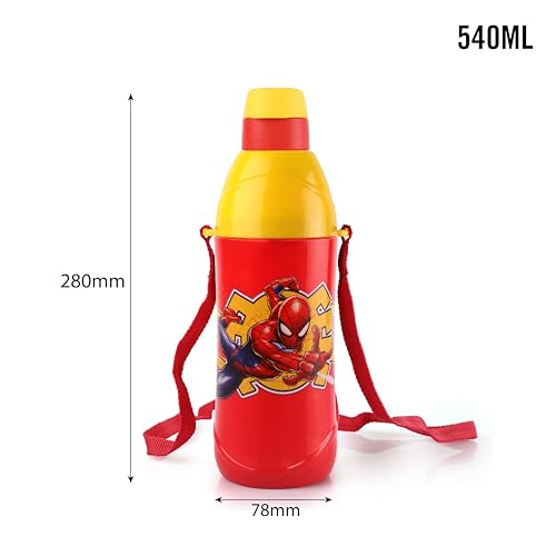 Image of CELLO Puro Steel-X Kids Zee 600 | Water Bottle with Inner Steel and Outer Plastic | Insulated Water Bottle | 540 ml, Red