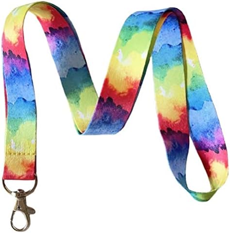 Execucat Tie Dye Watercolor Lanyard Keychain ID Badge Holder