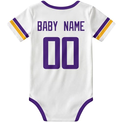 Image of KREDE Baby Clothes Custom Name Bodysuit for Baby Boy Gifts | Short Sleeves Bodysuit with Custom Number Name