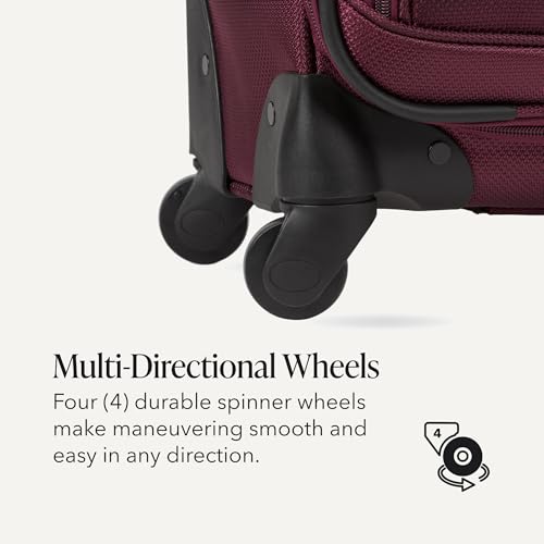 Image of SWISSGEAR Sion Softside Expandable Spinner Luggage Durable Lightweight Travel Suitcase, Merlot, Checked-Large