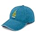 Tropical Hawaiian Pine Palm Tree Christmas Hats for Men Fashion Washed Cyan Blue