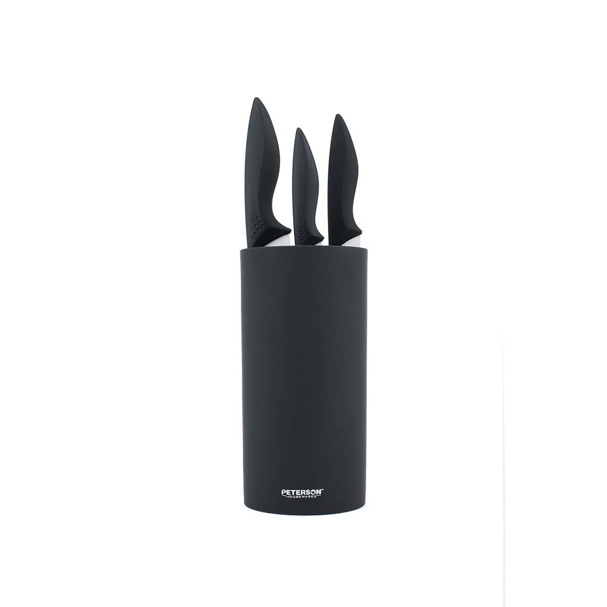 Peterson Housewares PL0988179 Utility Knife Block, Black