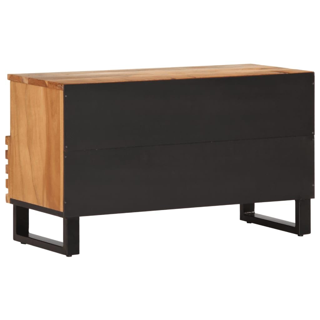Meuble TV en Bois d'acacia Massif 31,5" x13,4 x18,1 – Centre multimédia pour Salon, Console TV, Centre de Divertissement, Solution de Rangement élégante