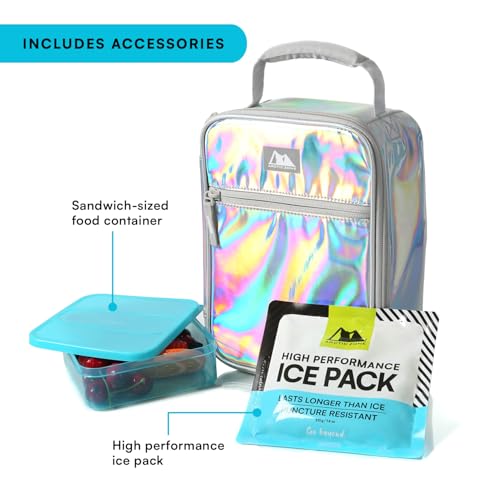 Image of Arctic Zone Chrome Kids Lunch Box Combo for Kids with Gel Ice Pack and Sandwich Container, Insulated Bag for Travel Lunch, Cotton Candy