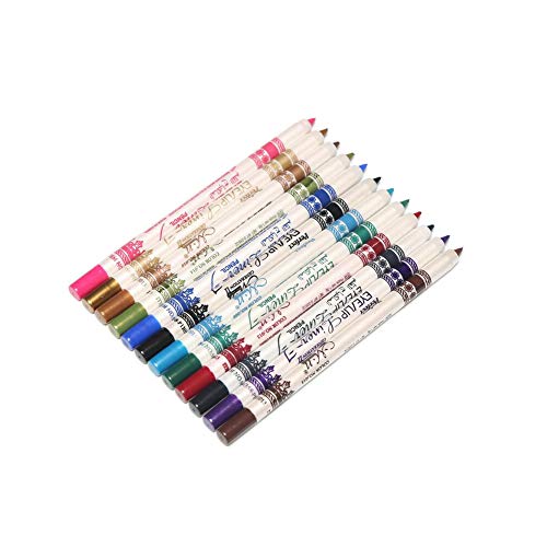 1Set 12 Assorted Colors Eyeliner Pencil Set Professional Highlighter Eye Liner Pen Waterproof Long Lasting Eye Pencil Multi-Functional Makeup Tool for Eyeliner Eyeshadow Eyebrow Blush Lips