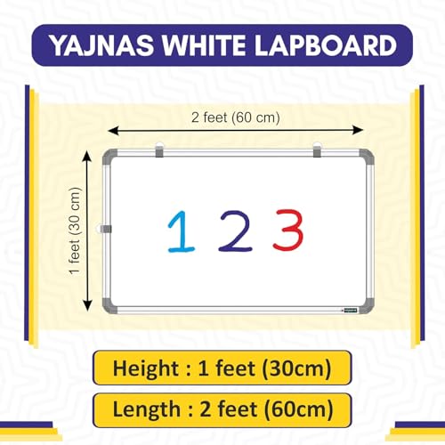 Image of Non-Magnetic 2X1 Feet Double Sided White Board & Chalkboard Both Side Writing Boards, One Side Whiteboard Marker & Back Side Chalkboard Surface - Pack of 1